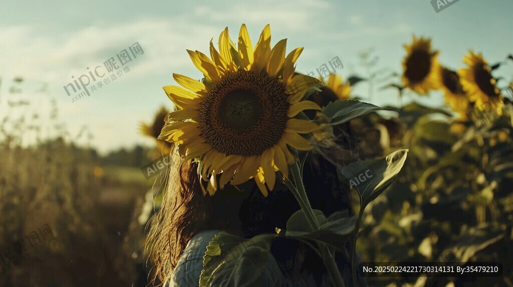 葵花地里的女人
