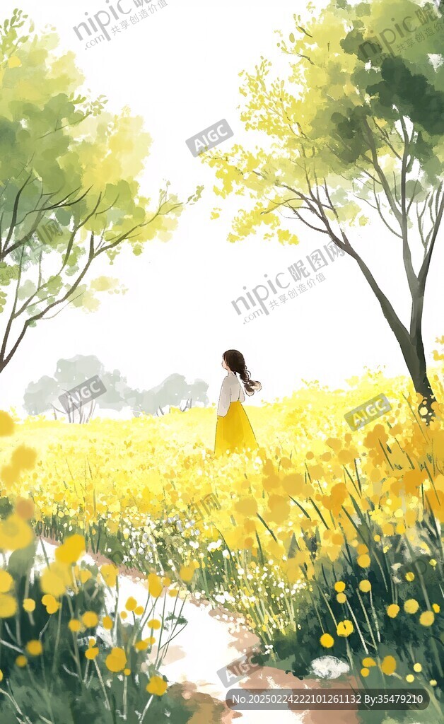 油菜花插画