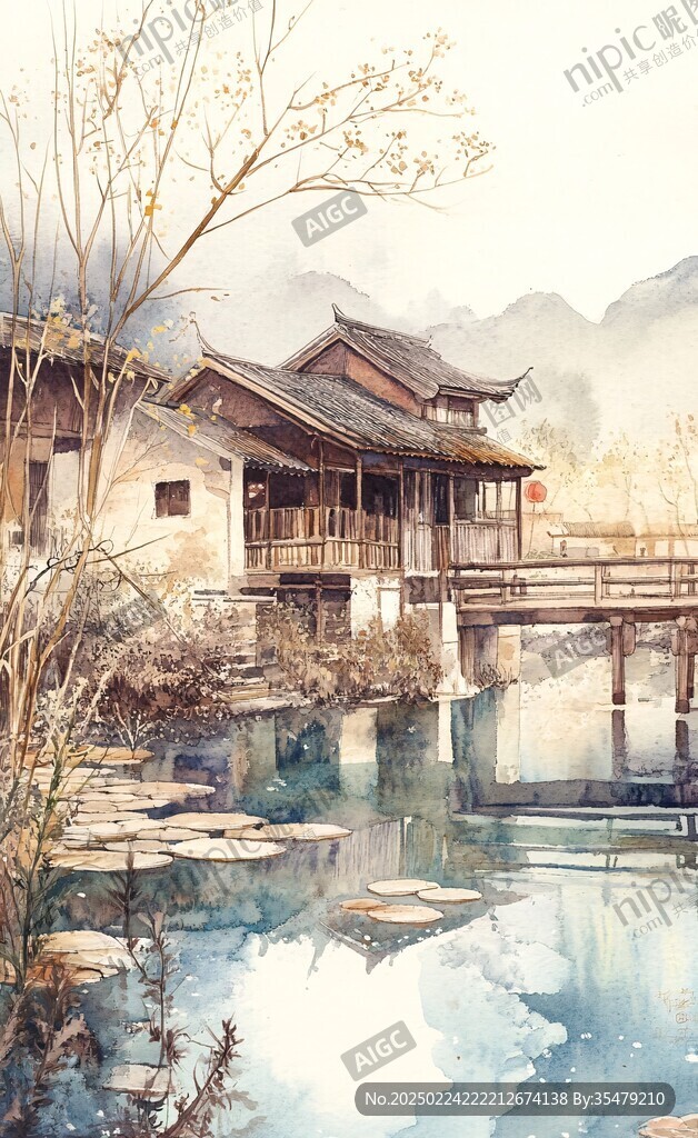 烟雨楼插画