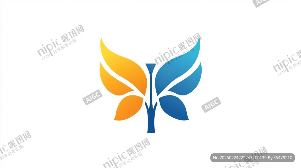 抽象翅膀logo