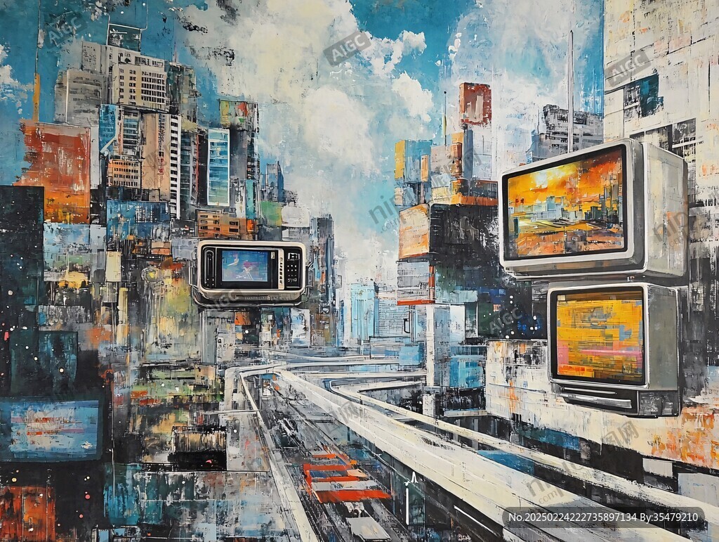 智能城市装饰画