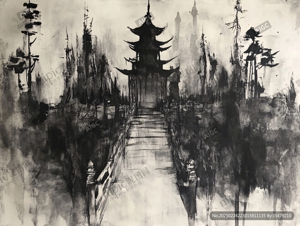 天一阁手绘