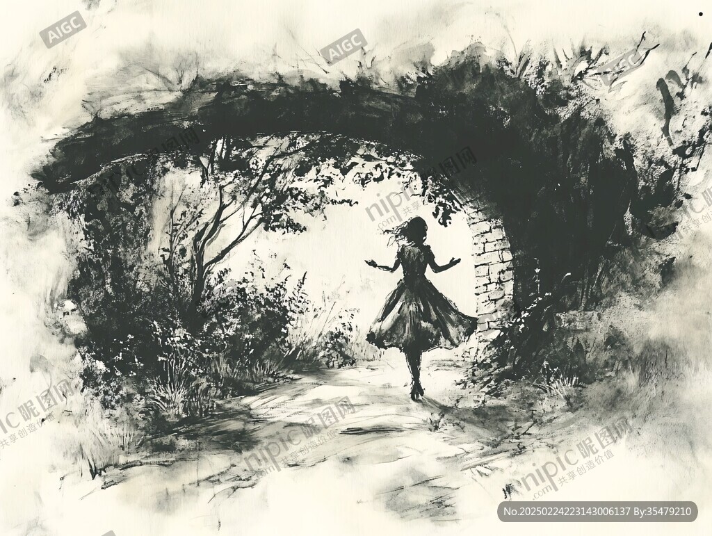 幻想小说插图设计手绘