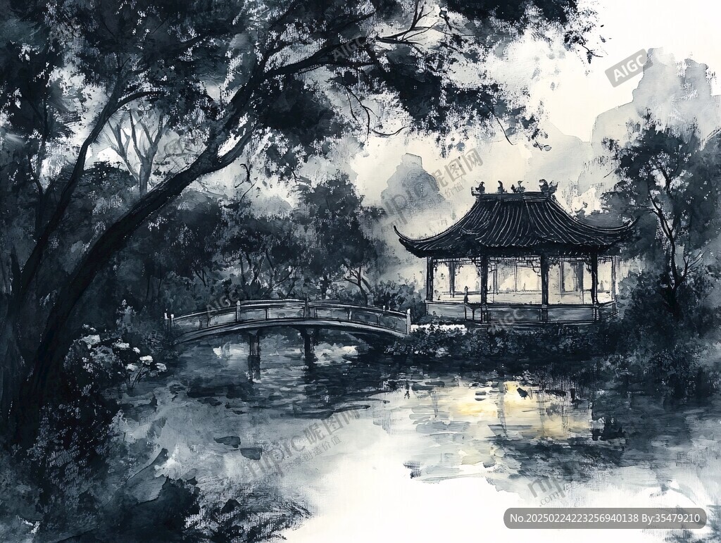 古亭水彩画