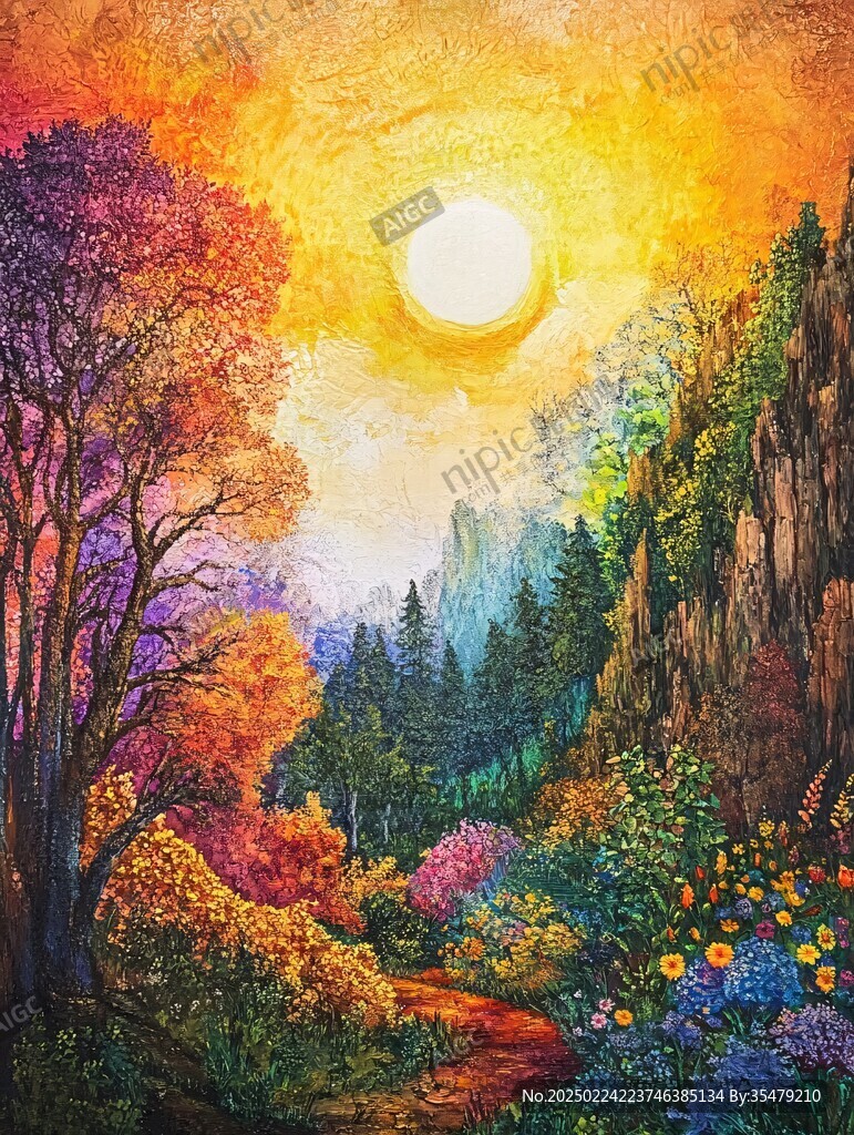 月夜油画