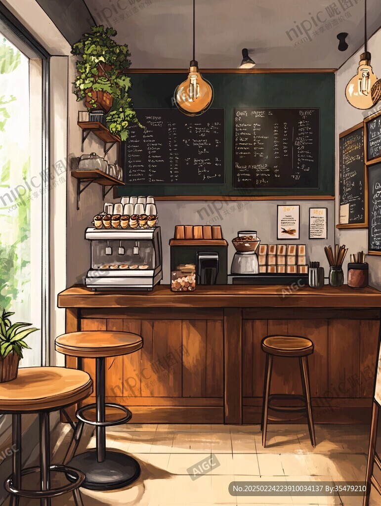 咖啡店插画