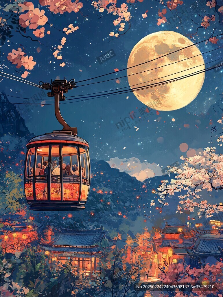 长江索道插画