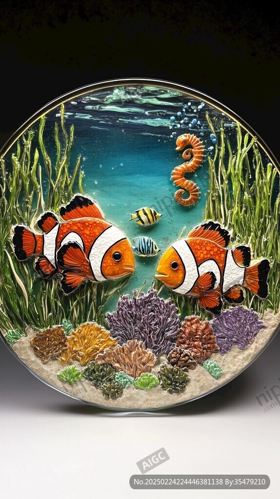 3d鱼类树脂画