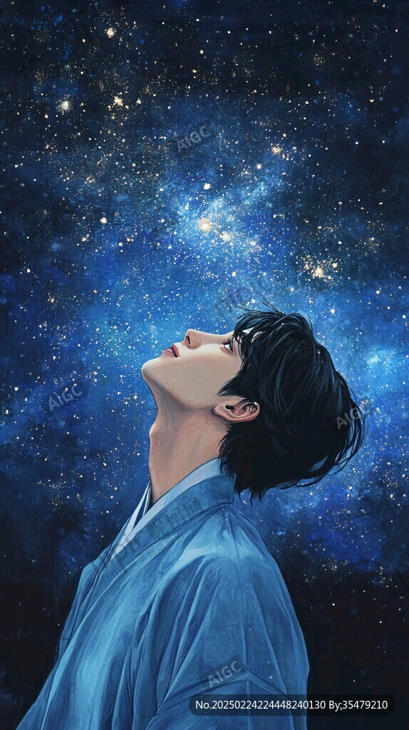 星辰大海男孩背影