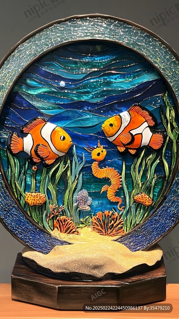 3d鱼类树脂画