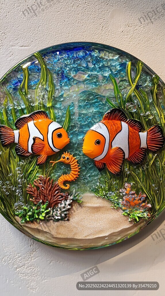 3d鱼类树脂画