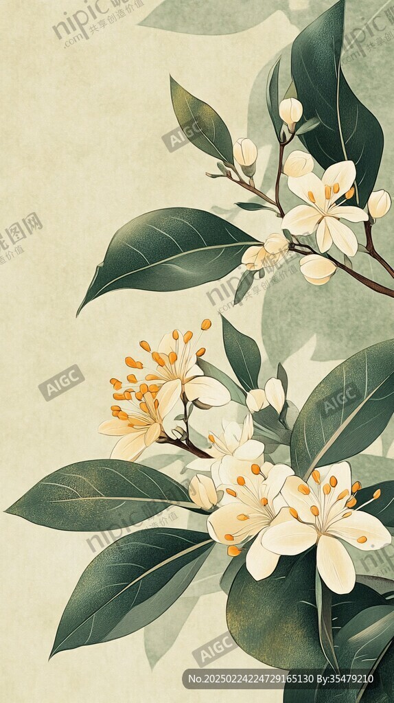 古风桂花插画