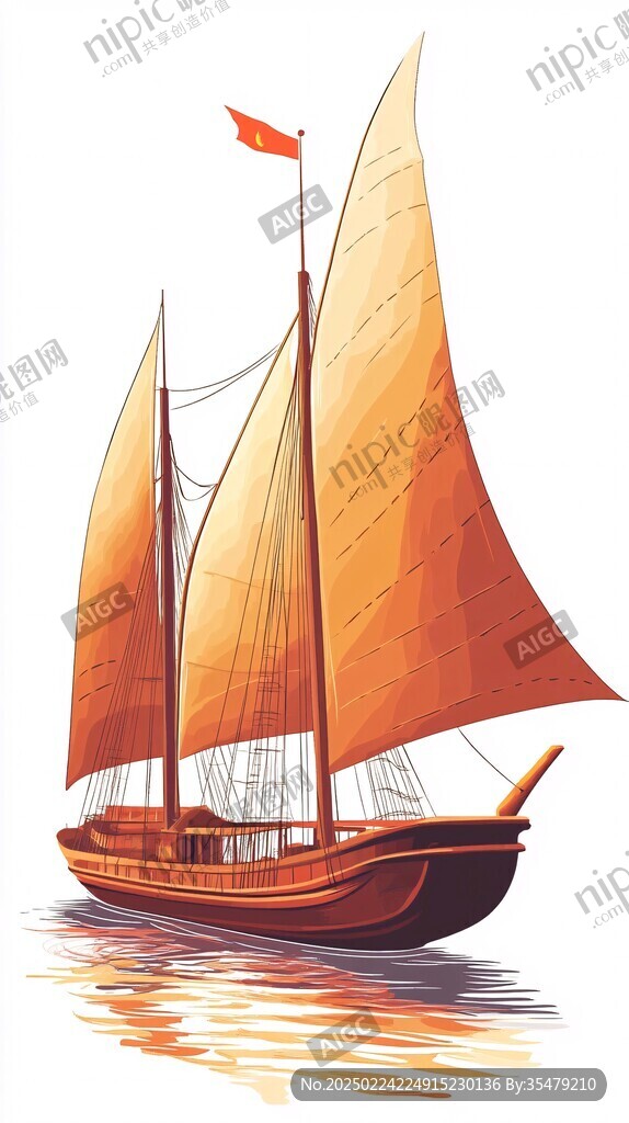扬帆远航手绘
