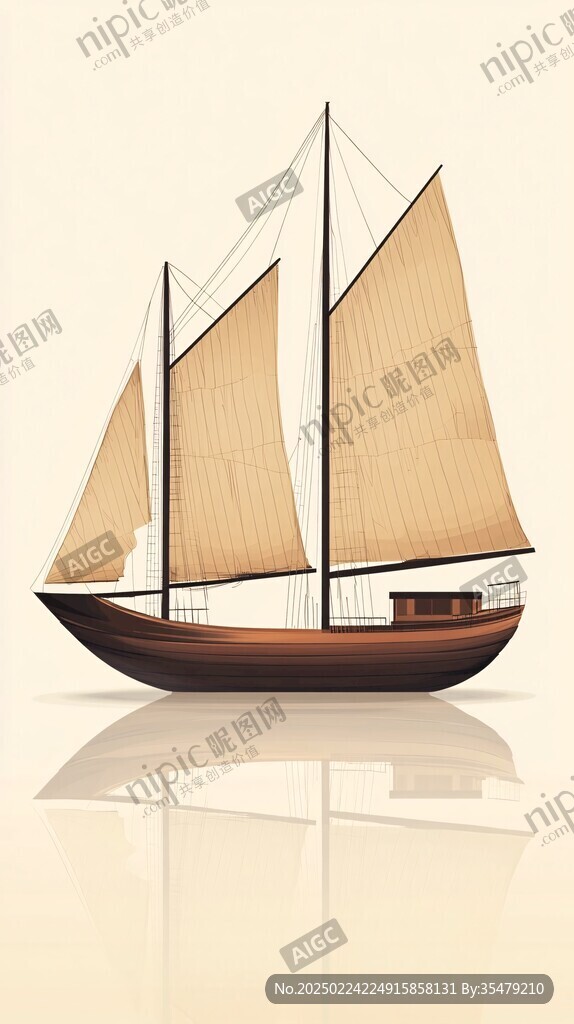 古代航海帆船古船