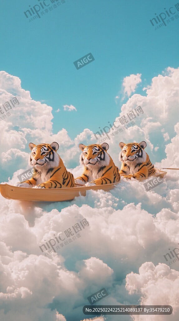 虎年吉祥猛虎下山新年