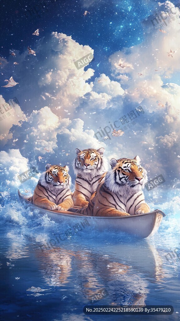 虎年吉祥猛虎下山新年