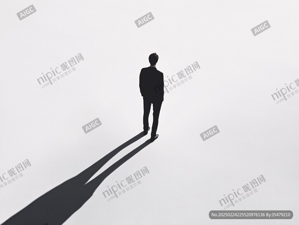 太阳光下人的投影
