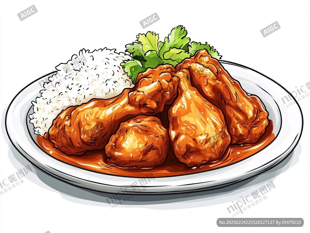 手绘咖喱饭