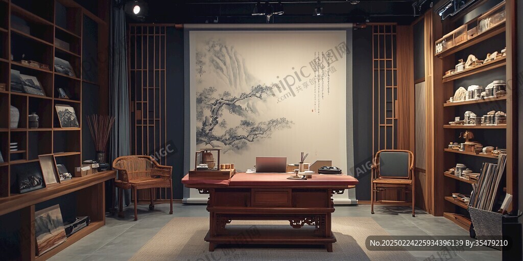 新中式直播间场景