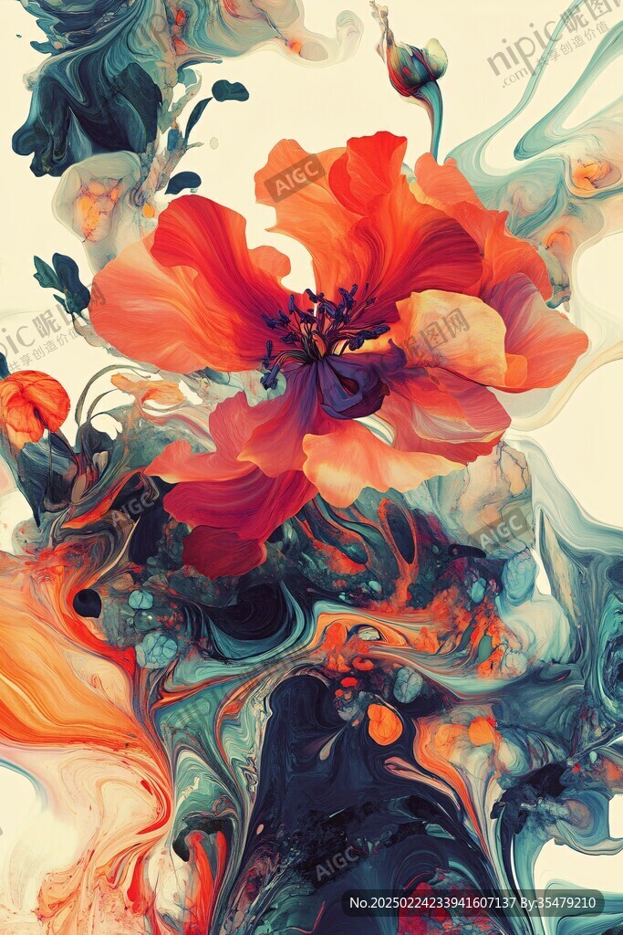精美抽象特效花