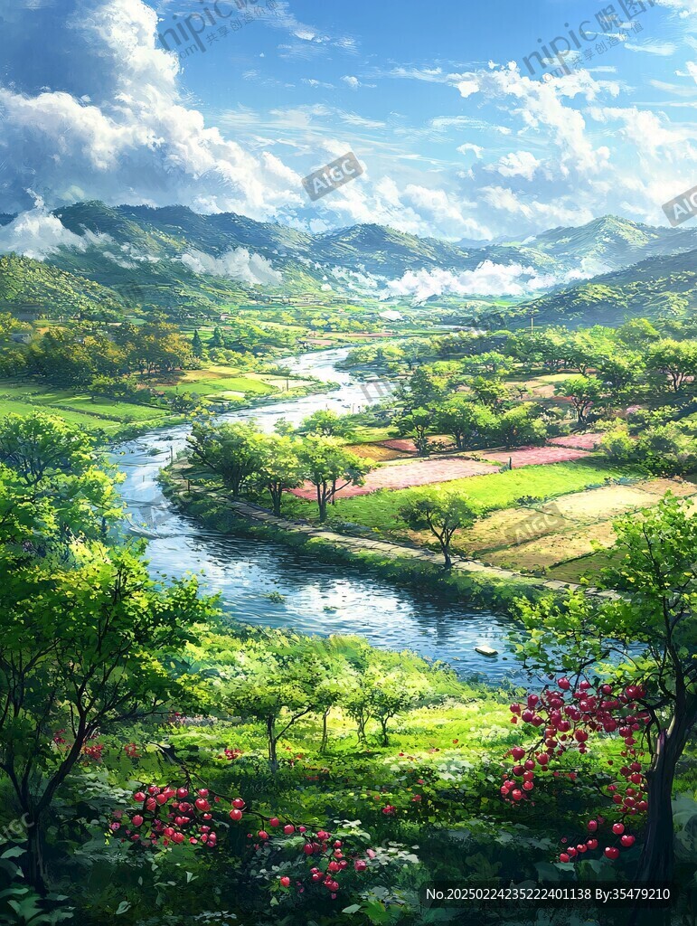 高清宽幅田园山水