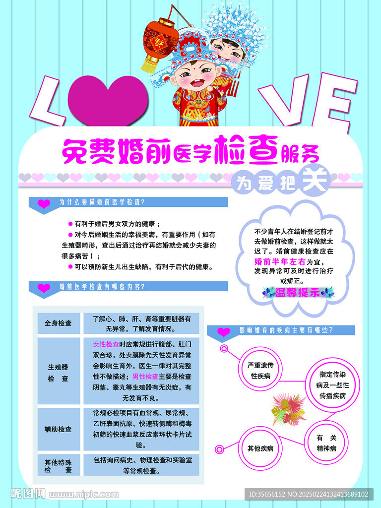 免费婚前医学检查服务