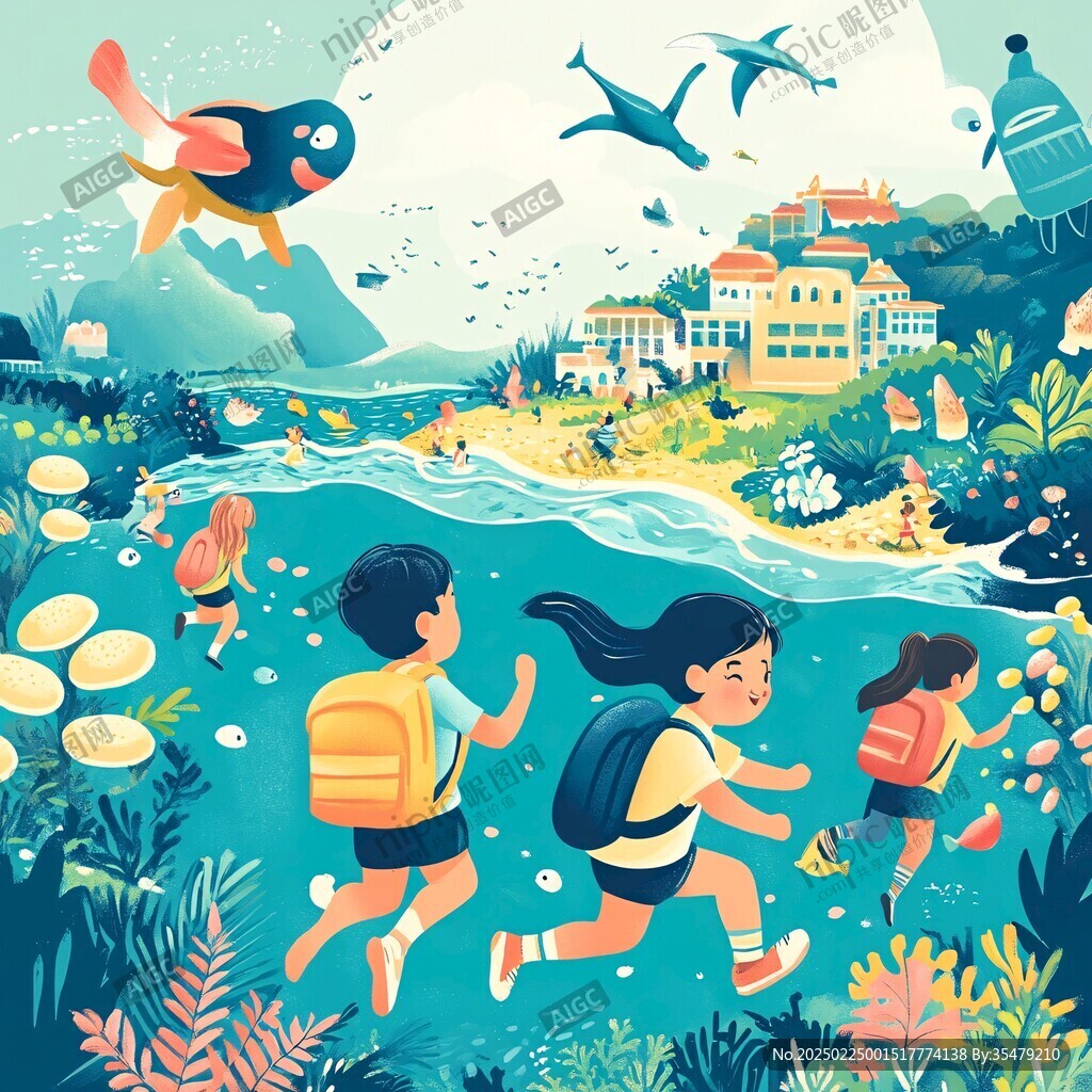海洋大学插画