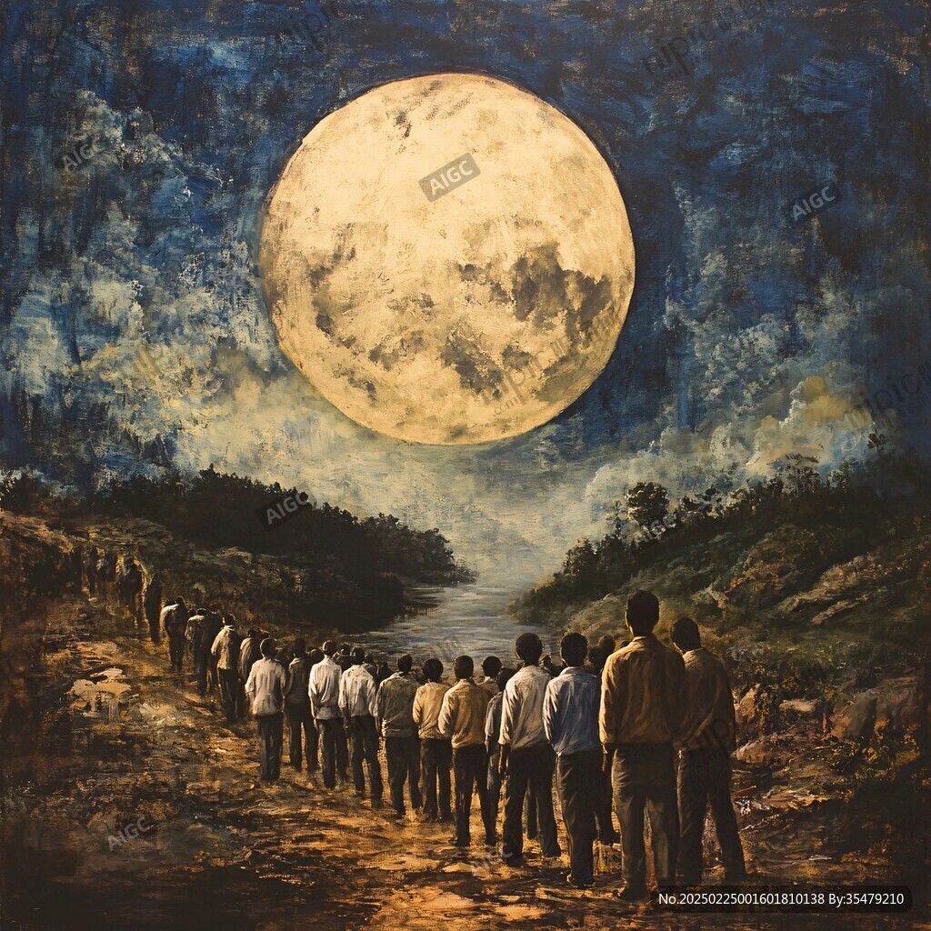 月夜油画