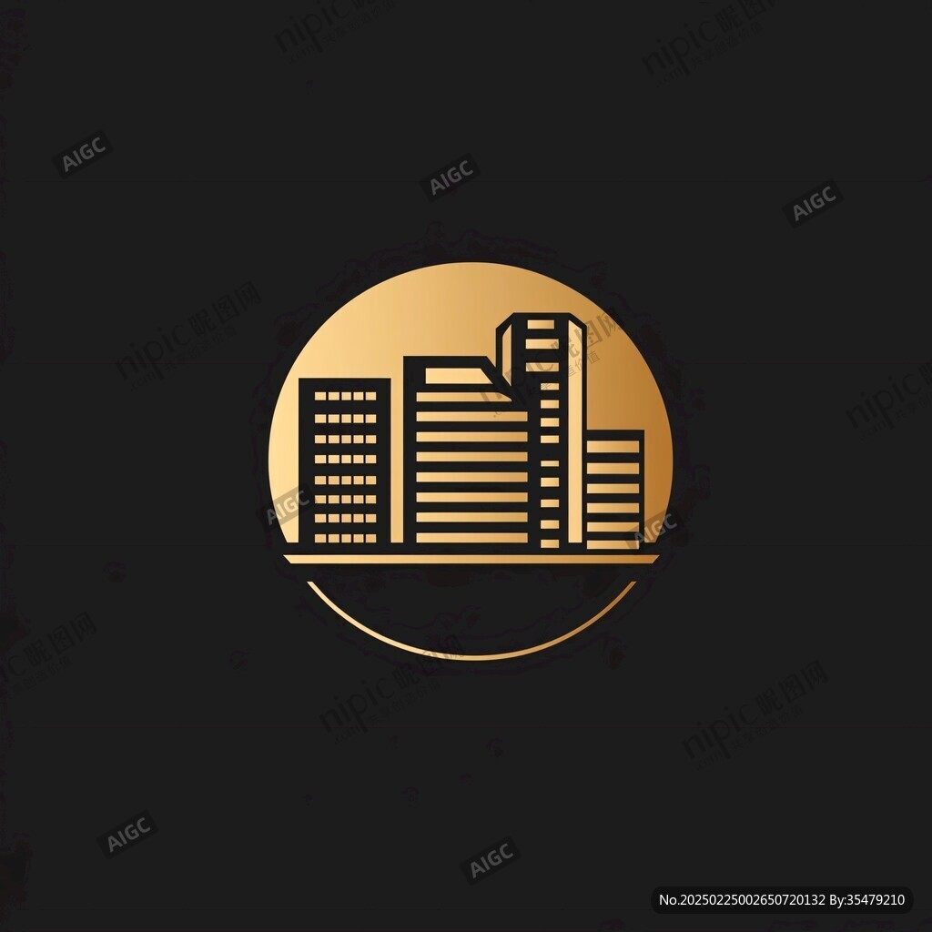 金色现代建筑logo