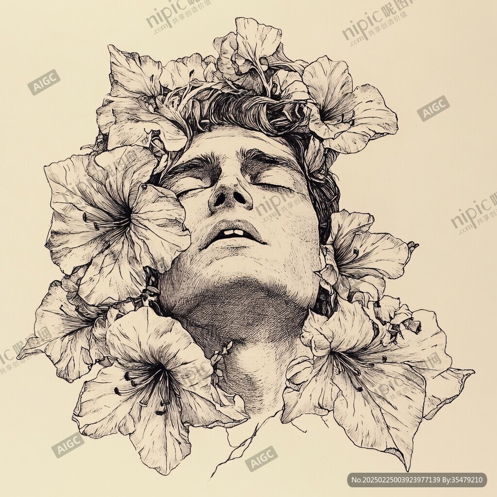 扭曲人像插画