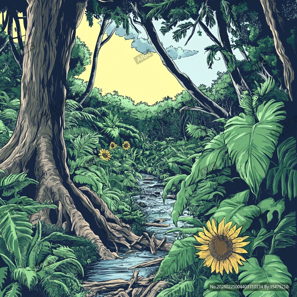 雨林插画
