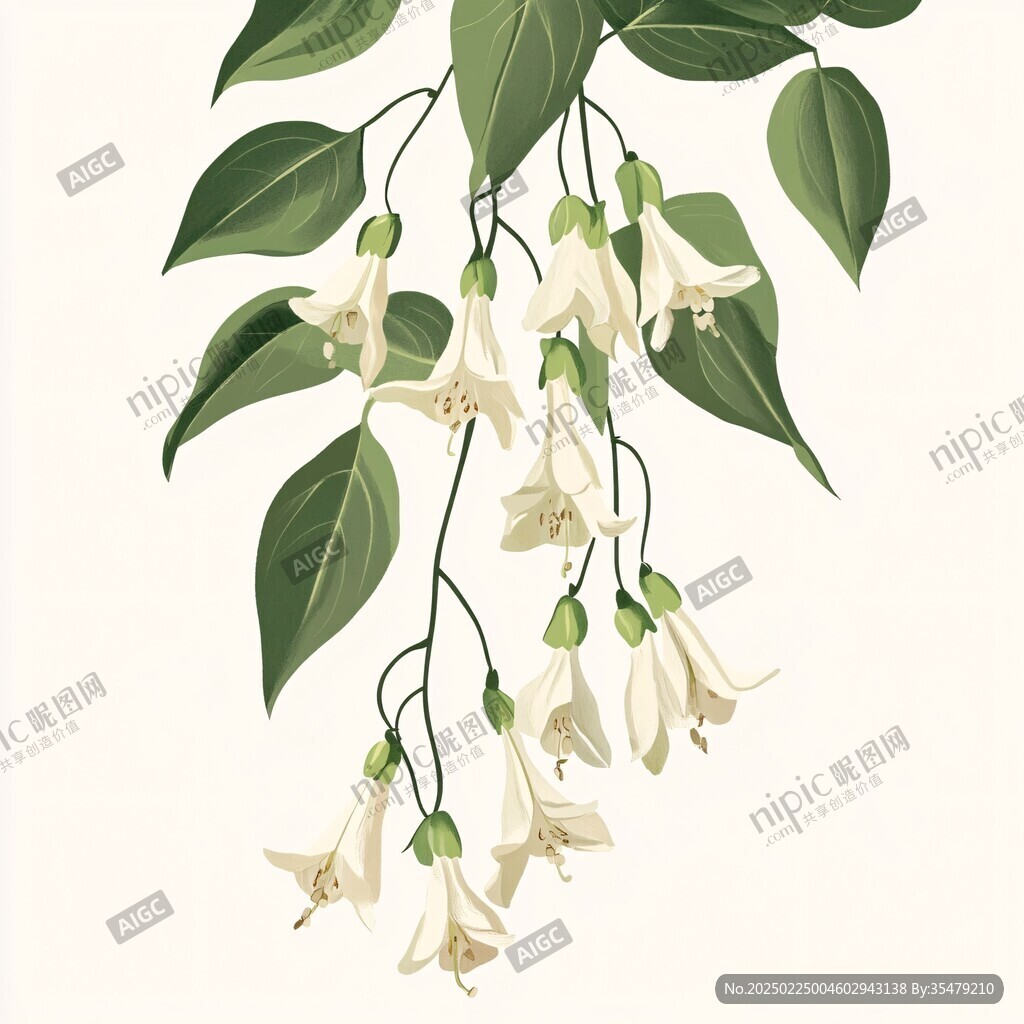 手绘金铃花