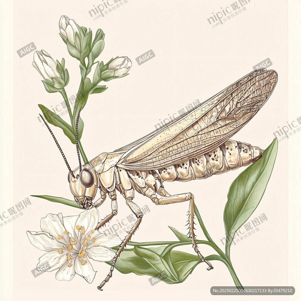 虫花草插画