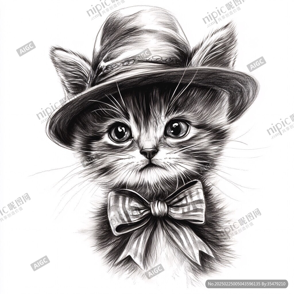 手绘猫咪图案