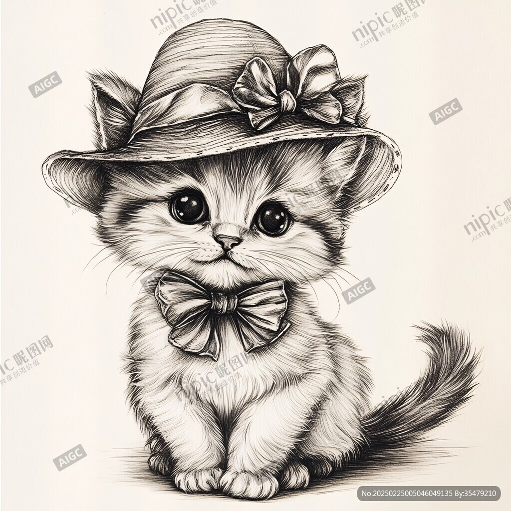手绘小猫咪
