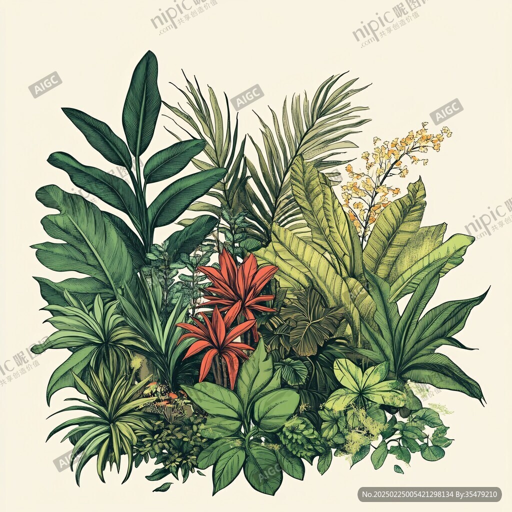 热带植物插画