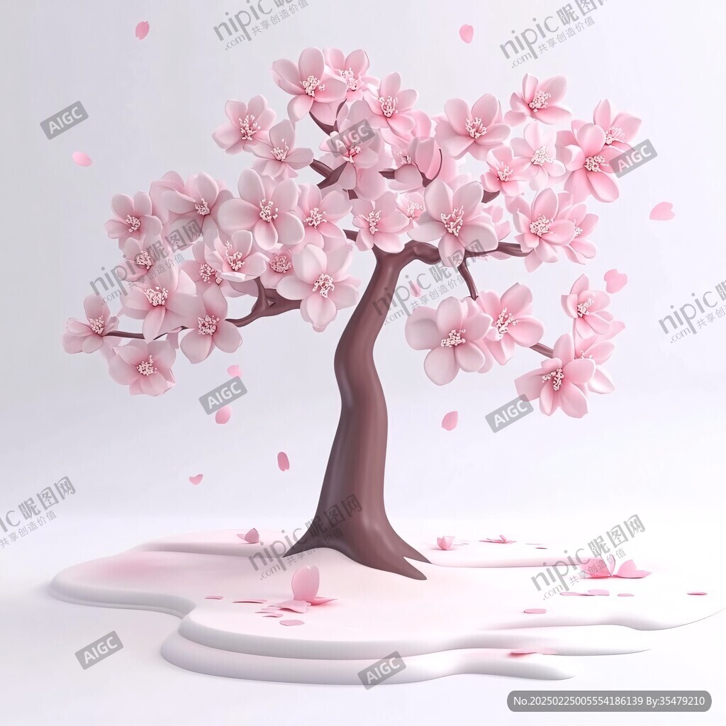 3d樱花树