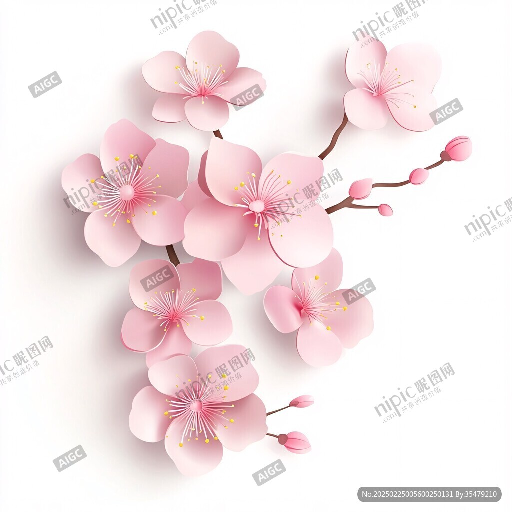 桃花墙贴