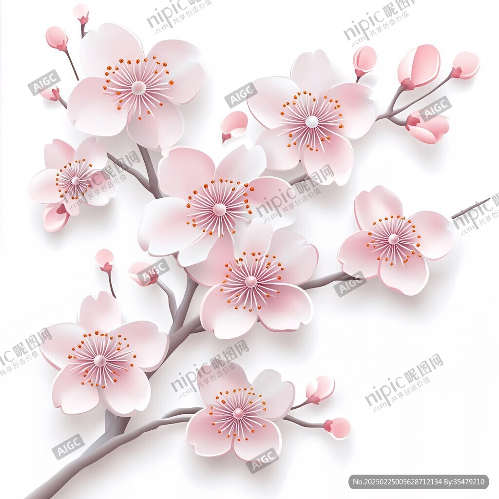 桃花墙贴