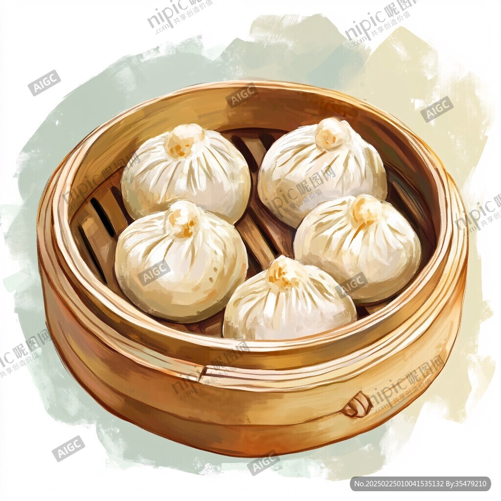小笼包插画