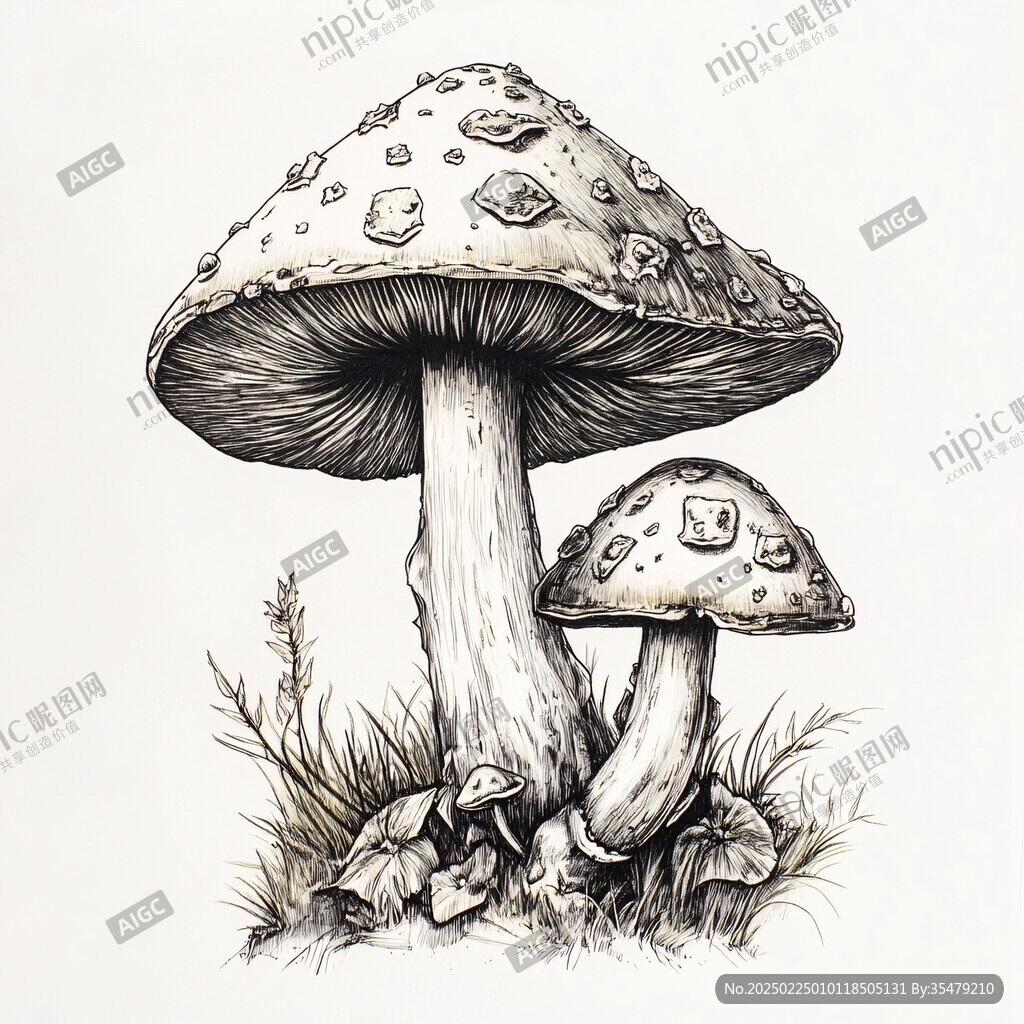 蘑菇手绘插画