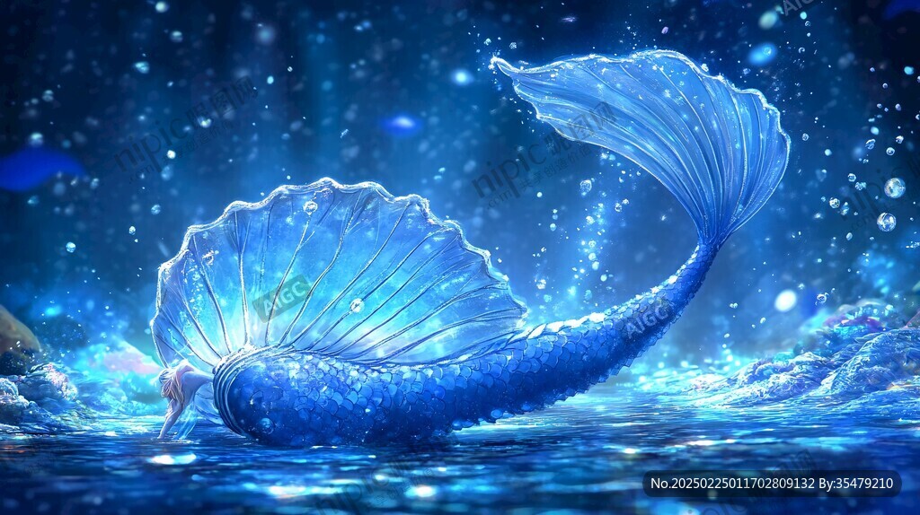 美人鱼宽屏插画