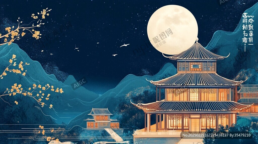 夜幕下的古风韵味