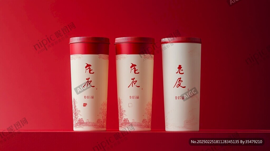 红色饮品包装设计