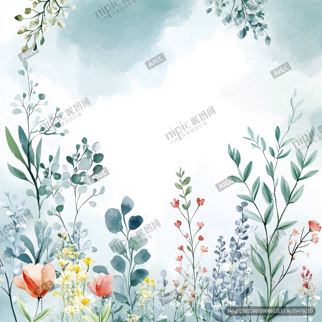 水彩花卉画