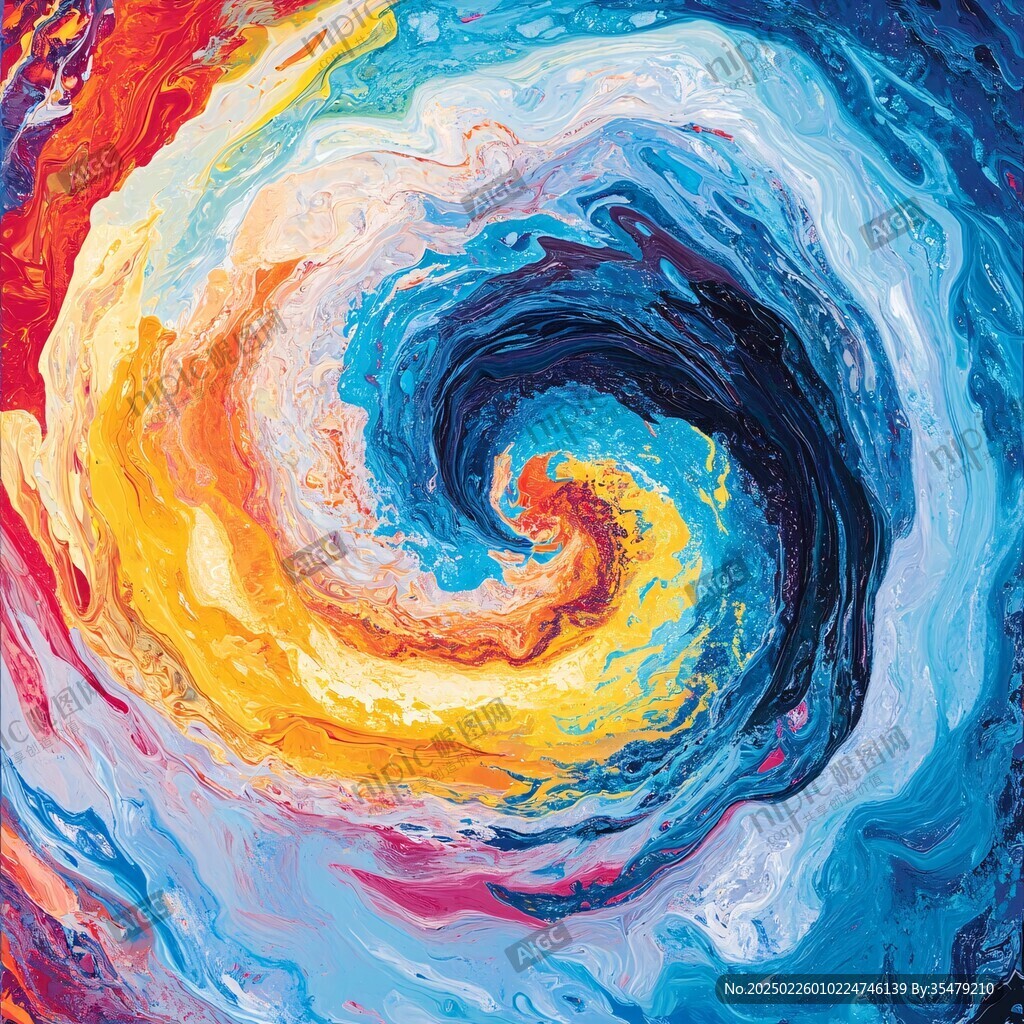 色彩漩涡抽象画