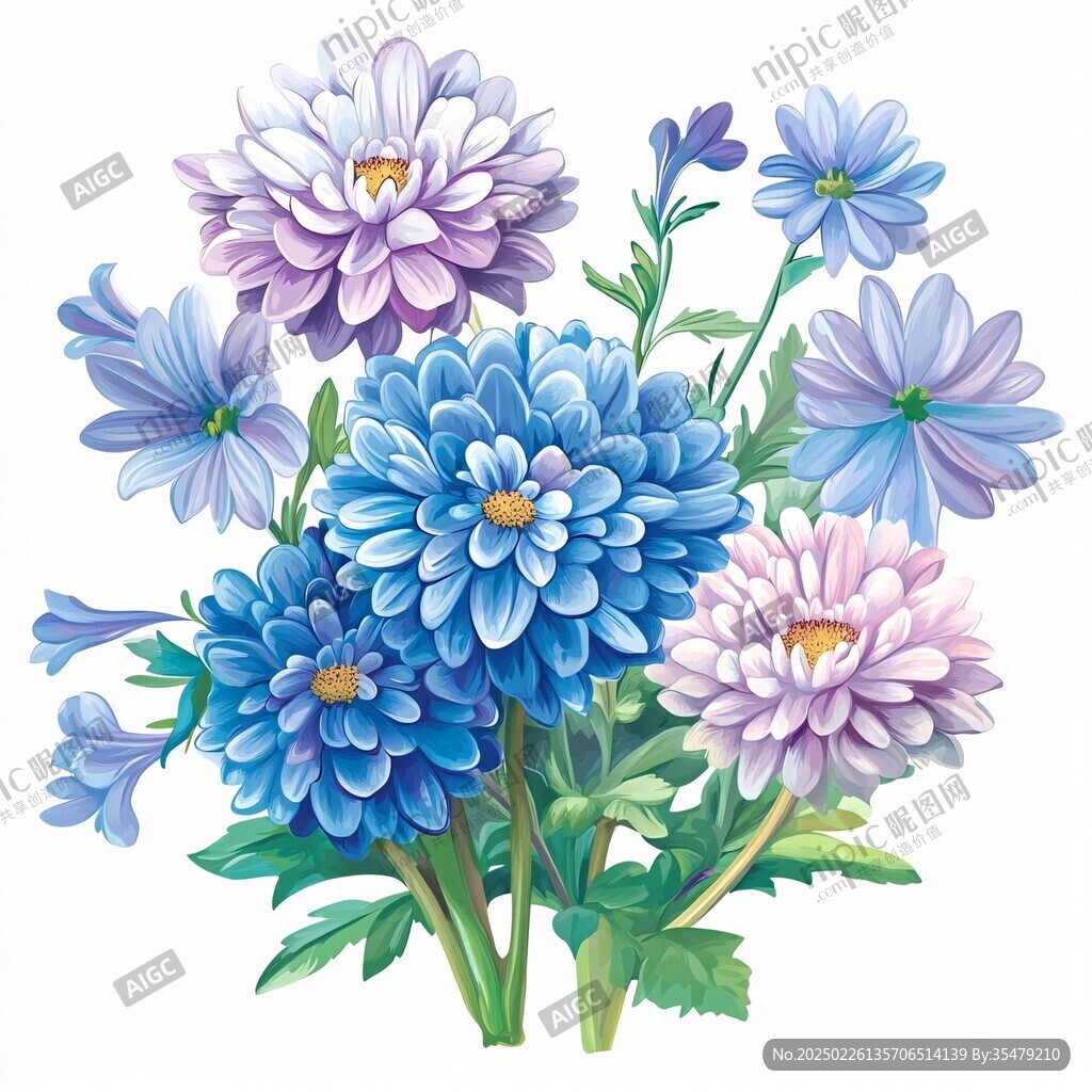 多彩花卉插画