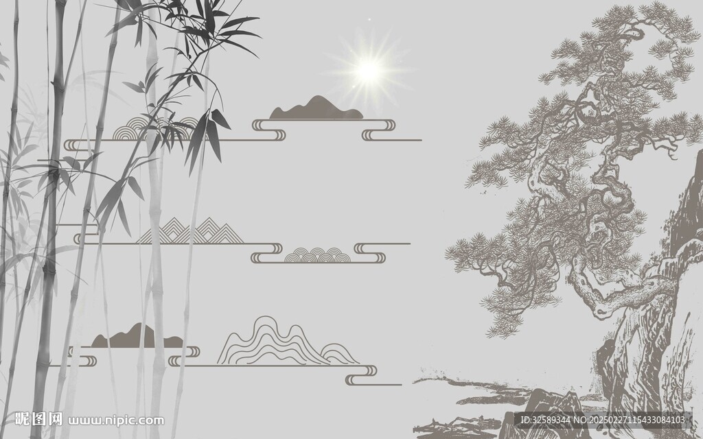 中式背景墙 