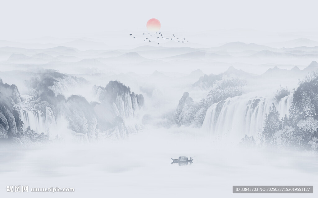 水墨意境山水画