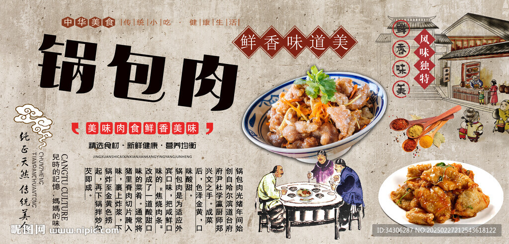锅包肉背景墙